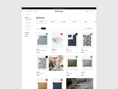 Finlayson category page design desktop e commerce ui ux