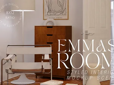 EMMAS ROOM Interior & Frame Mockup authentic interior frame mockup frame mockup bundle framed art mockup framed print mockup interior mockup scene interior room mockup mockup frame mockup poster modern interior realistic frame mockup stykke studio