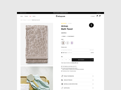 Finlayson - Product page design e commerce product page ui ux website