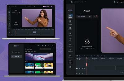 AI Based Video Editing Software Design aibasedvideoediting aiediting branding craftingexcellence effortlessworkflow enhanceduserexperience futureofediting text based video editing ui uiuxdesign video editing platform videoproduction