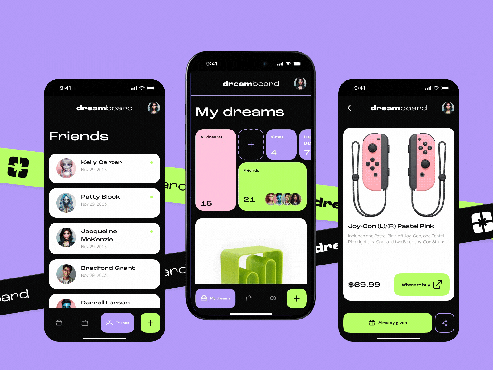 Example of Wishlist mobile app