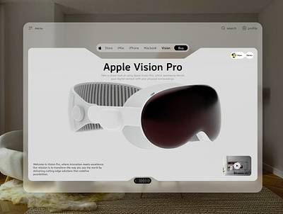 Apple Vision Pro apple design figma ui uiux vision pro web design