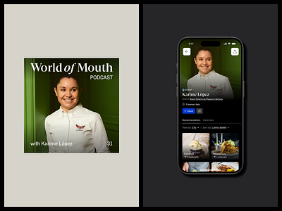 World of Moth Podcast app branding culinary experts design food podcast ui ux