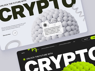 Crypto Website 3d ai bitcoin branding crypto design figma futuristic illustration minimalist modern typograpghy ui ux web3