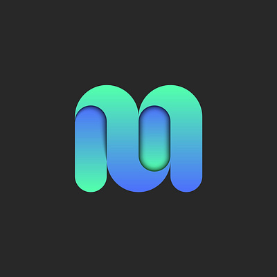 M letter playful design 3d logo bold letter branding creative typography gradient logo illustration logo design m design m letter m logo overlapping ribbons shadows turquoise typography vector