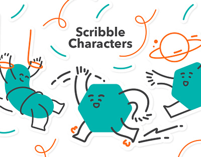 Scribble Characters backdrop branding character design characters illustration vector vector characters vector illustrations