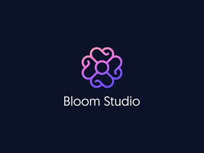 Bloom Studio bloom floral florist flower heart identity leaf leaves logo plant