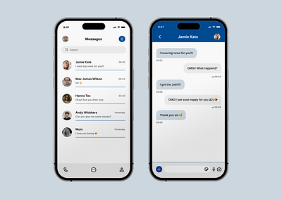 Direct Messaging UI graphic design ui