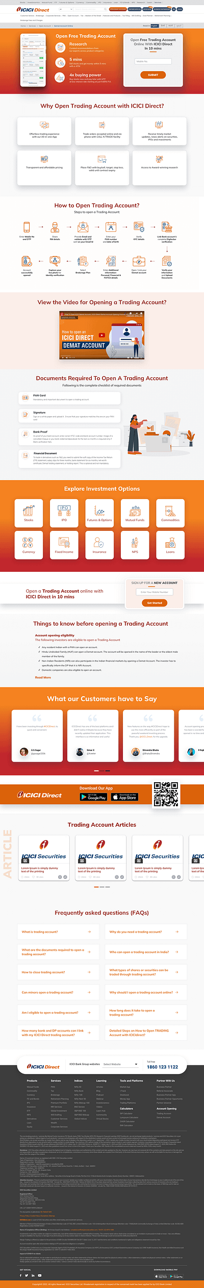Trading Account Page Design branding landing page sketch user interface uxui design webpage