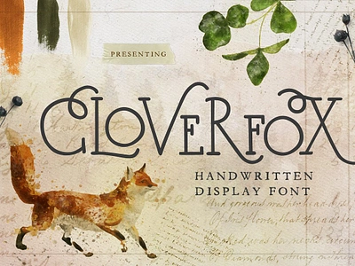 Clover Fox Display Font alternate caps clover fox display font display font flourish font font fun font hand drawn font handwritten font ligatures whimsical font