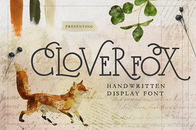 Clover Fox Display Font alternate caps clover fox display font display font flourish font font fun font hand drawn font handwritten font ligatures whimsical font