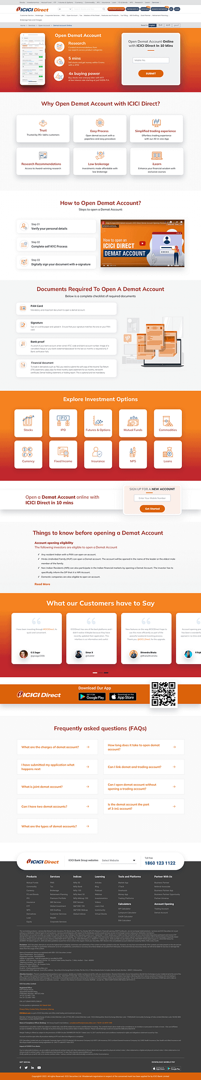 Demat Account Page branding interface design landing page ui design uxui design webdesign