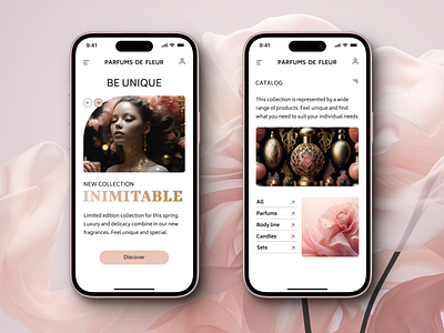 Adaptive design for Parfums de Fleur adaptive design design landing page mobile design parfums site ui uiux web design website