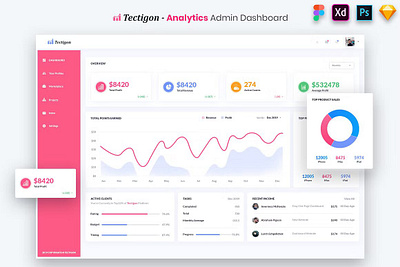 Analytic Admin Dashboard UI Kit analytic admin dashboard ui kit broadcast business creative header homepage illustration landing landingpage layout marketing onepager parallax podcast radio research startup uikits v website