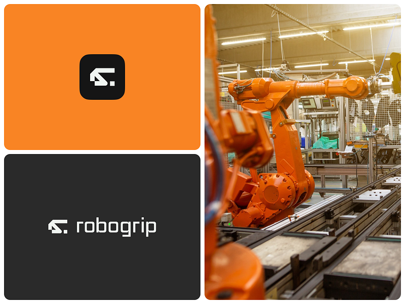 Robogrip - Branding concept app billtracking branding improvedproduction livevideobroadcast logo managementtool mobileapp monitoringapp roboticproductioncontrol robotics systemstatusmonitoring ui usageanalysis ux