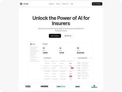Hero section for insurify framer template hero hero design hero section ui ux