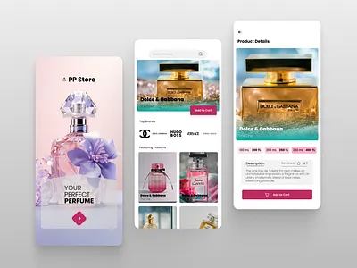 Perfume Store mobile UI design interface mobile app mobile ui ui ux website