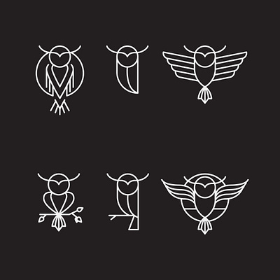 Owl Lineart Logo Design bird branding creative design elegant flat graphic design icon illustration lineart logo modern night owl simple vector