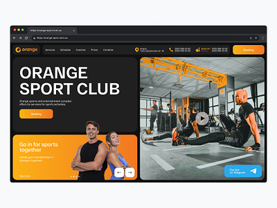 "Orange" gym in Dnipro city fitness gym gymnastics landing orange sport ui ux webdesign yoga