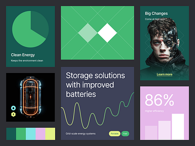 Clean Energy Solutions - Concept ai app battery clean cyborg energy interface minimal