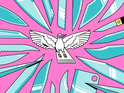 PEACE design digital dove editorial flat graphic design illustration peace pun vector war