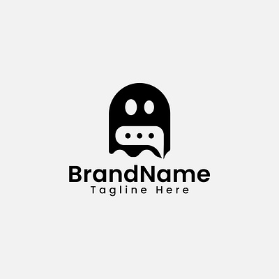 Logo Design concept " Ghost + Talk " brand identity chat company design ghost logo logo design logotype minimalist modern talk