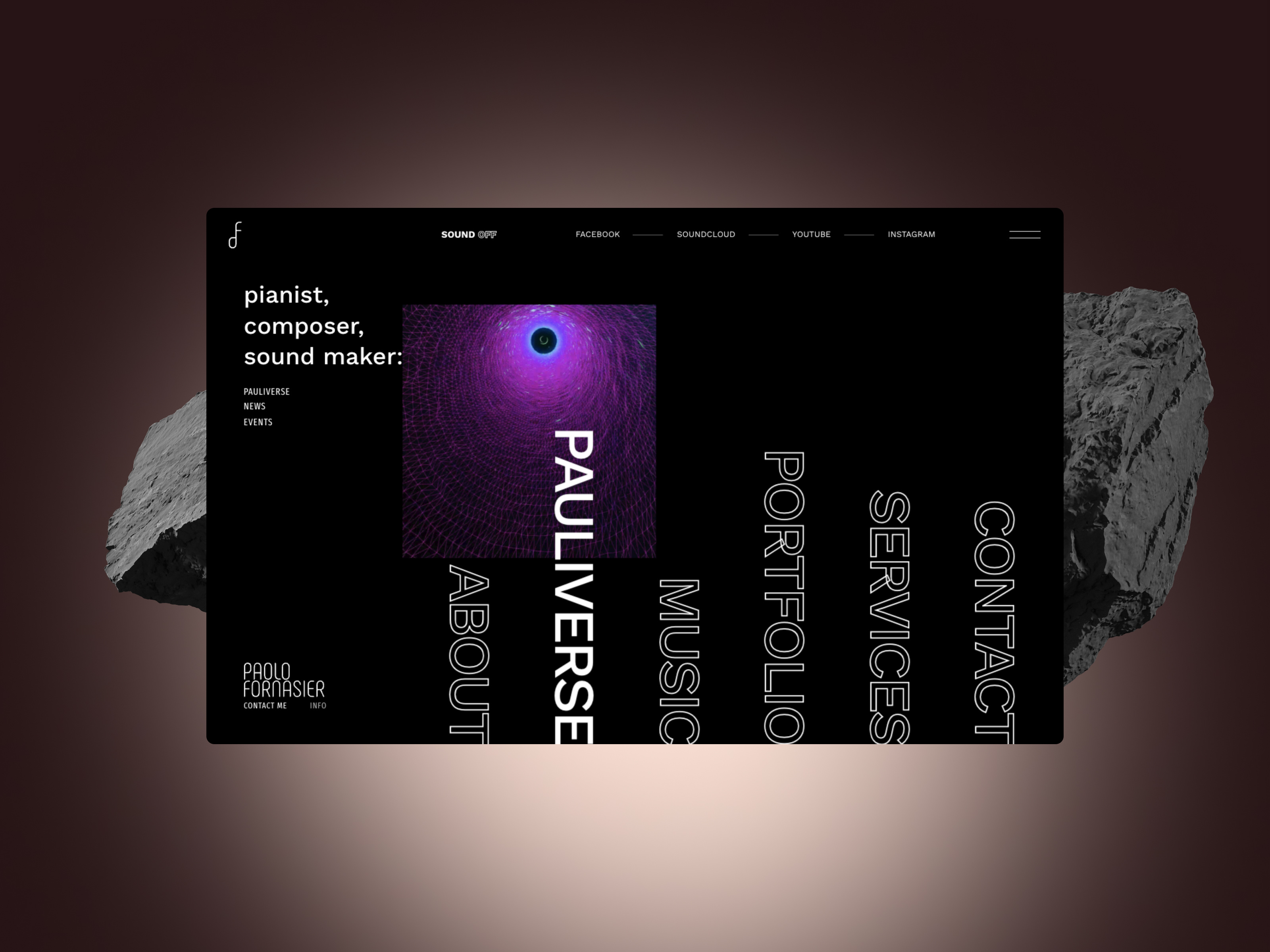 Paolo Fornasier - Musician Portfolio clean design minimal minimalistic music musician pianist portfolio sound maker typography ui web web design website