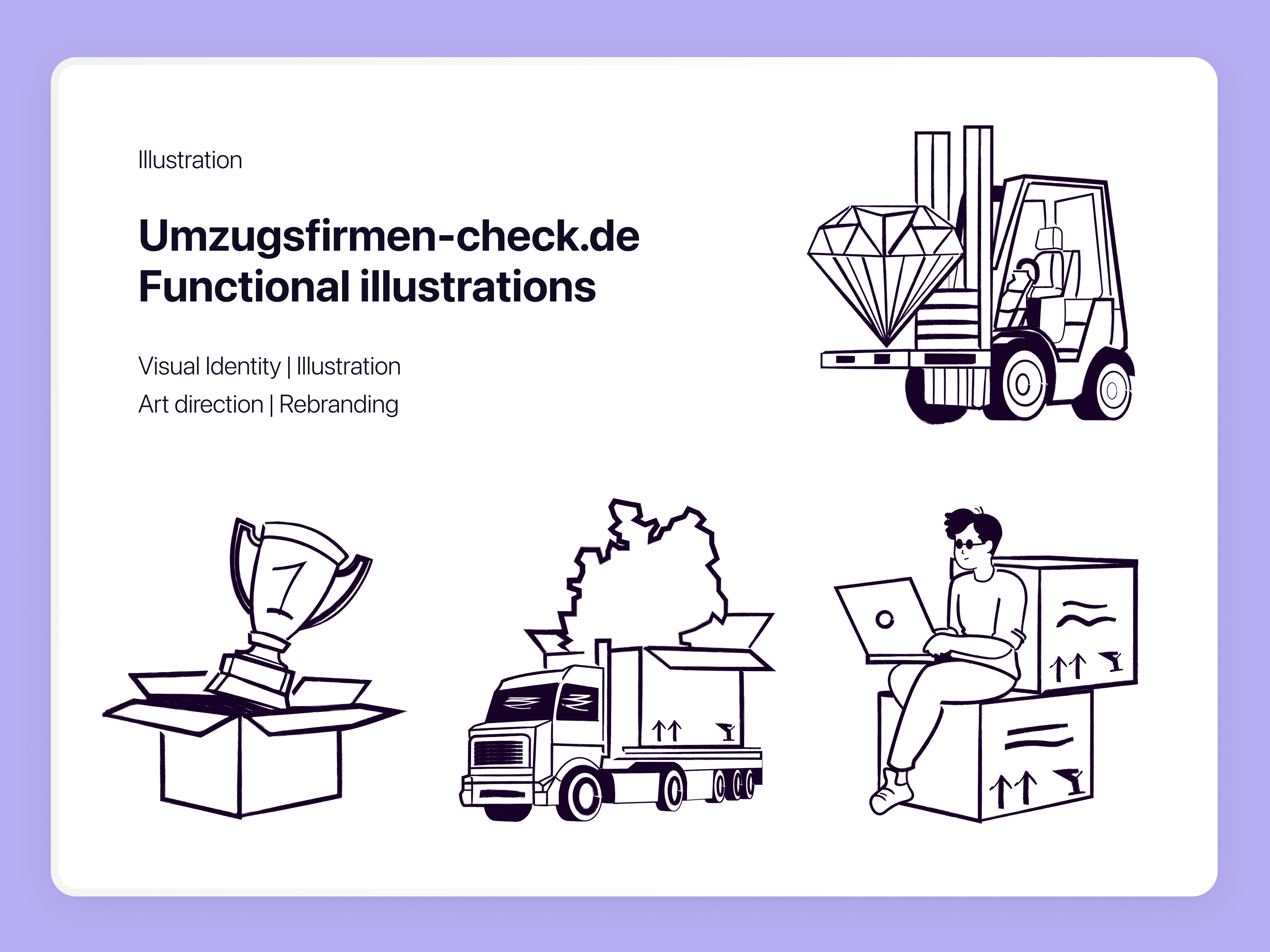 Illustrations Umzugfirmen-check.de art direction branding graphic design hand drawn illustration illustrator ui
