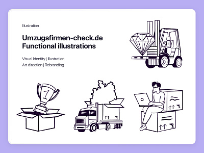 Illustrations Umzugfirmen-check.de art direction branding graphic design hand drawn illustration illustrator ui