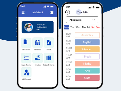 My School App app design mobile app design