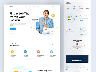 Job portal landing page design job find job portal landing page job search landing minimal design mobile app ui ui design uiux
