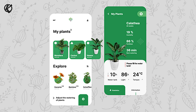 Plants App graphic design ui