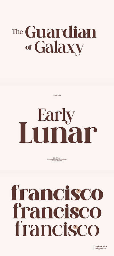 Three Styles & Weights Serif | Early Lunar boho branding branding font canva canva font design font design font illustration fonts free font graphic design logo logo font modern font motion graphics serif typeface typography vector vintage typography