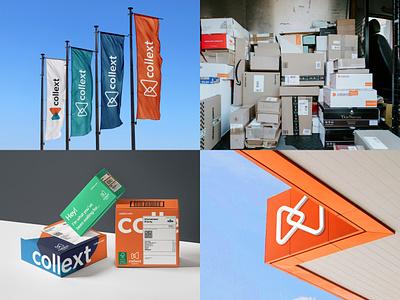 Collext | Collateral box buidling delivery flag graphic design logistics logo manchester mockup package packaging parcel shipping van vector visual identity warehouse