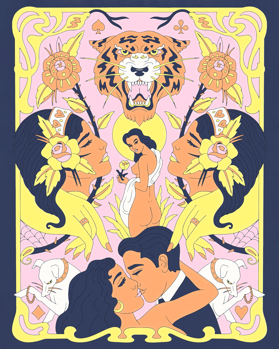 Psych Tattoo 70s cobra dogs flash flowers girls groovy psych retro rose snake tattoo tiger