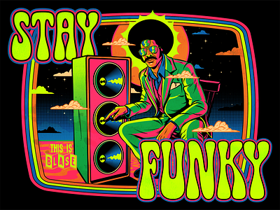 Stay Funky! colorful funk funky illustration music psychedelic retro seventies surrealism vector vintage