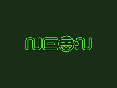 Neon NFT Project Logo brand identity branding concept crypto design graphic design green illustration logo logo design minimalist neon nft playful smiley face text logo web design web3 website wordmark