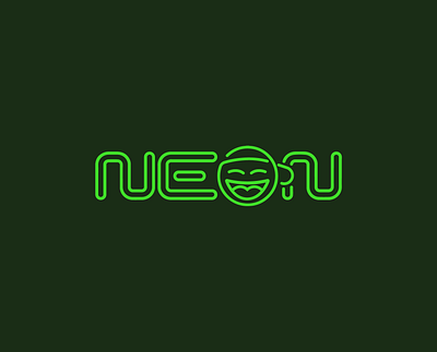 Neon NFT Project Logo brand identity branding concept crypto design graphic design green illustration logo logo design minimalist neon nft playful smiley face text logo web design web3 website wordmark