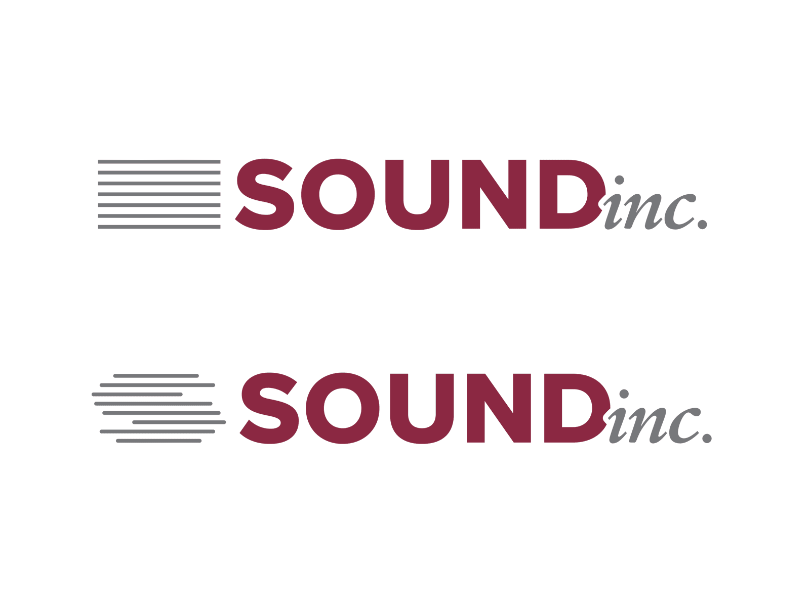 Sound Incorporated - Logo Refresh Concept bars branding burgundy clean gray identity logo logotype mark simple sophisticated sound waves