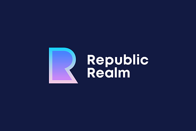 Republic Realm (Now Everyrealm) Logo Redesign brand identity branding colorful crypto gradient graphic design icon letter r logo logo mark logo redesign minimalist nft r realm redesign web3 wordmark