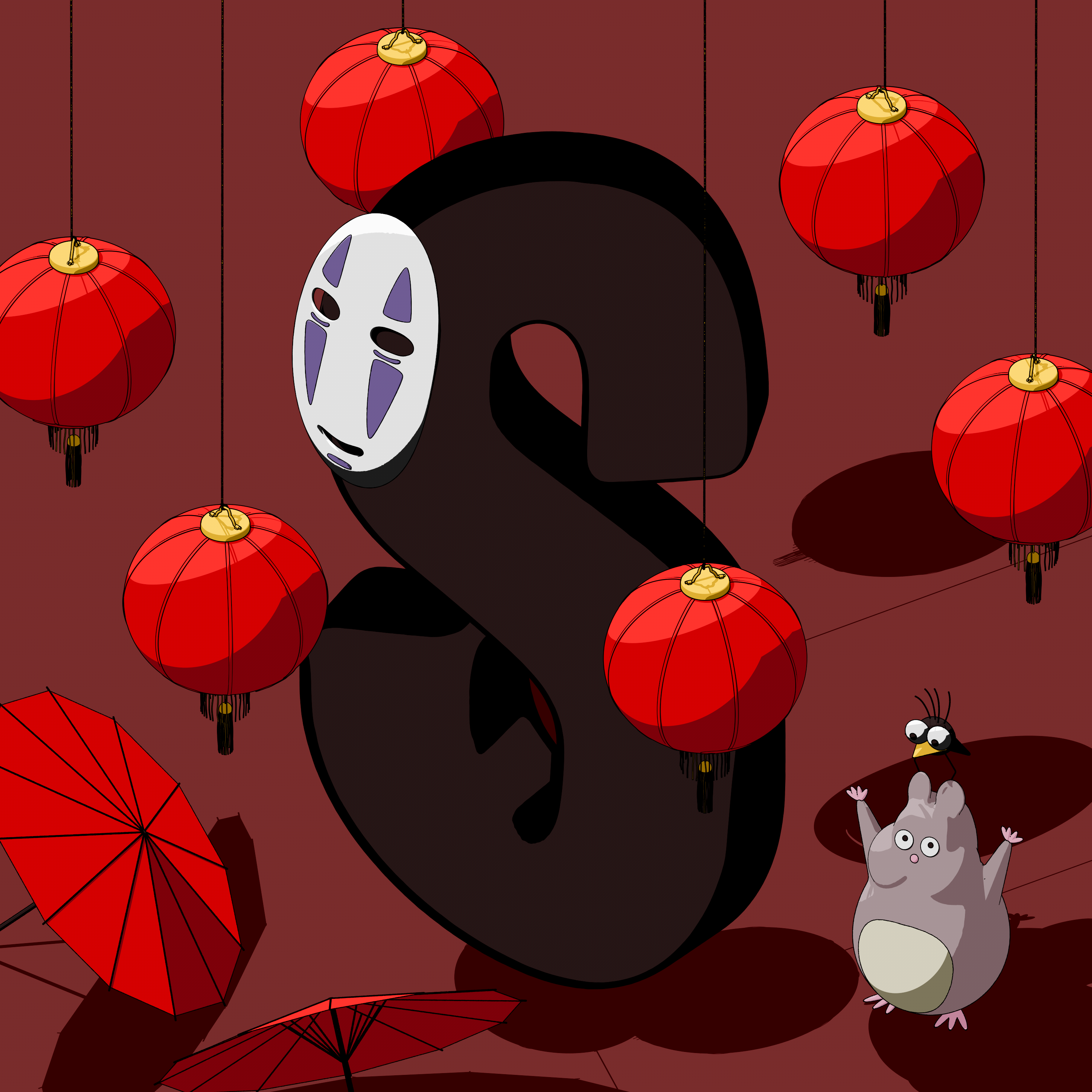 3D Alphabet | Ilya Samsonov 3d alphabet cg challenge cinema cinema4d film ghost hayao illustration miyazaki movie rozov type visualisation wnbl