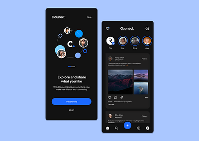 Clounect. app design mobile ui