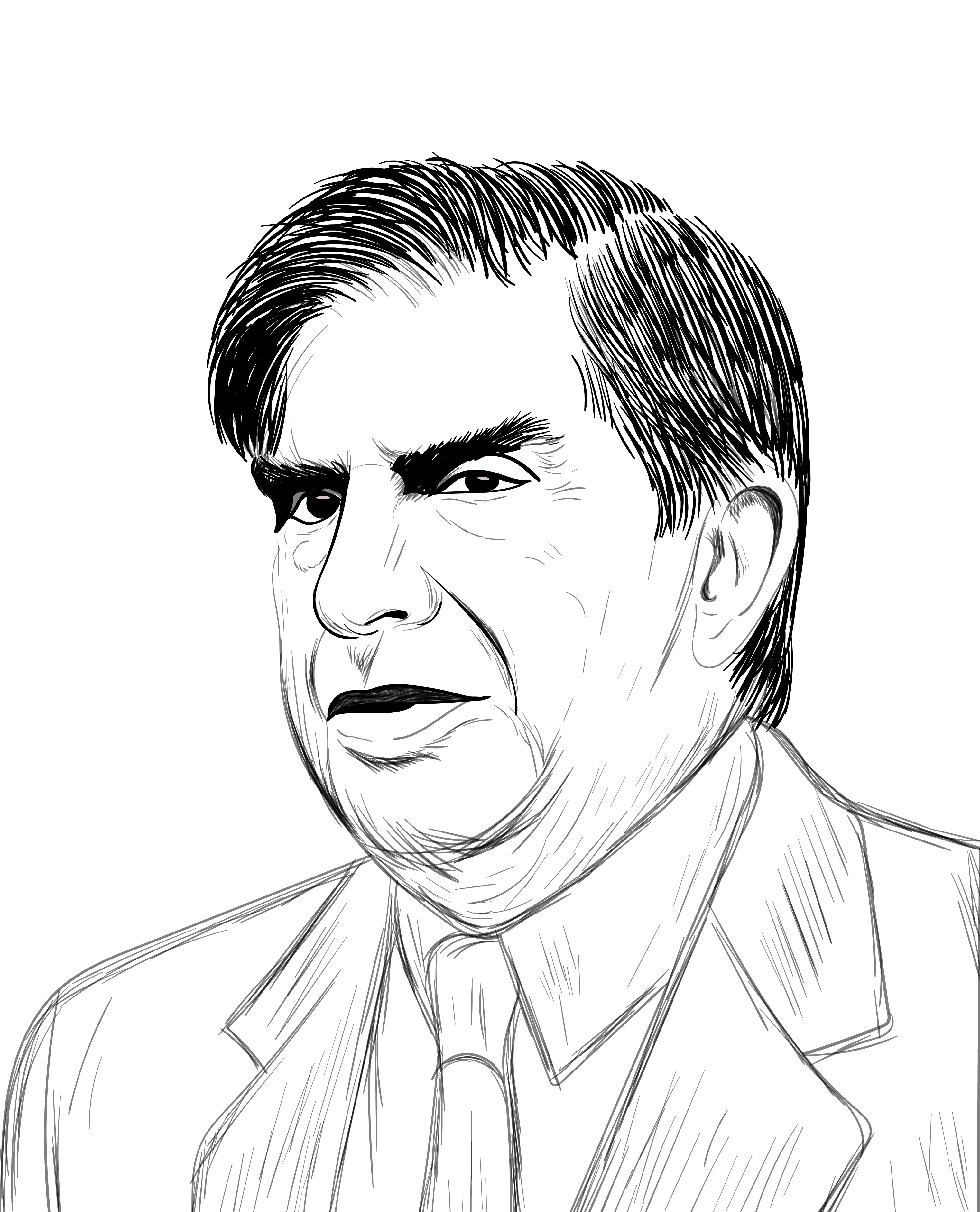Ratan Tata: Minimalist Line Vector Portrait art cartoon digital art dribbble art graphic design illustration illutsrtion line art lineart portrait painting ratan tata sumitvectorart vector vector art