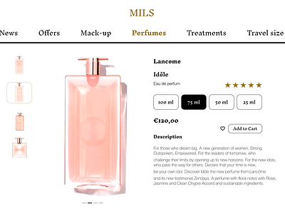 Daily ui day #012 E-commerce shop beauty branding dailyui day012 design desktop e commerce shop ecommerce graphic design perfum product shop shopping ui