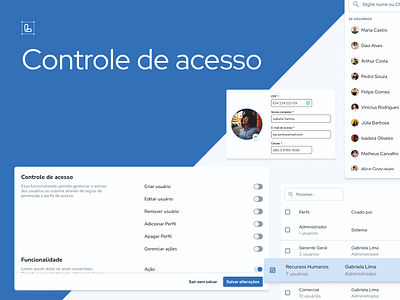 Controle de acesso - Projeto UX/UI b2b saas ui ux desgin