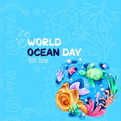 World Ocean Day adobe adobeillustrator artwork awareness blue creative digitalartwork environment environmental graphic design graphicdesigner graphics illustrations illustrator nature ocean saveearth