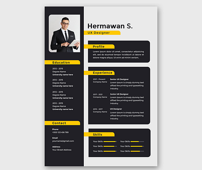 A professional Cv branding graphic design illustration