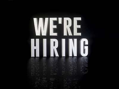 We're Hiring 3d animation car giph graphic design hirring job motion graphics post