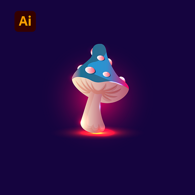 Mystical Magic Mushroom 3d graphic design