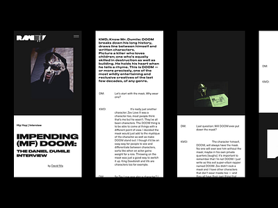 Blog - Interview - Mobile article blog clean grid interview magazine mobile modern modernism music style swiss typography ui web